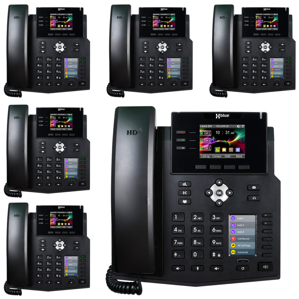 QB2 Business Phone System w/ 6 IP9g VoIP Phones, 4 Line Ports